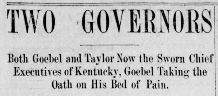Goebel shooting, politics
